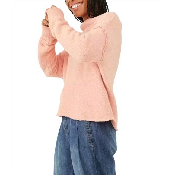 NEW FREE PEOPLE san vicente pullover in cherry peach combo - Picture 2 of 4